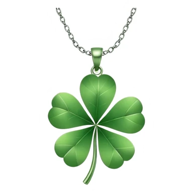 Lucky clover charm necklace – green four-leaf clover.
 sticker