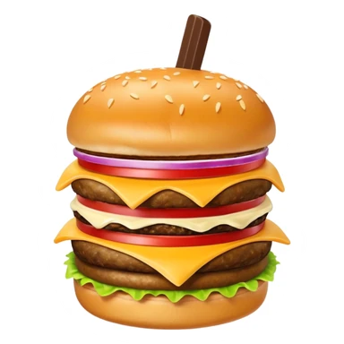 Crea una escena que contenga una hamburguesa, un frappé y papas fritas sticker