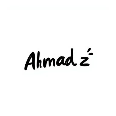 Der Name Ahmad handgezeichnet als Doodle-Stil mit Text sticker