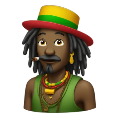 rasta with a cigar sticker