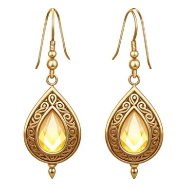 earrings as glowing talismans with intricate details sticker
