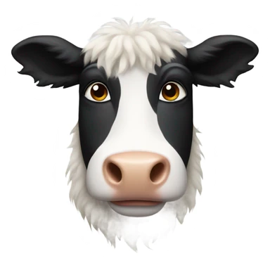 realistic fluffy cow sticker