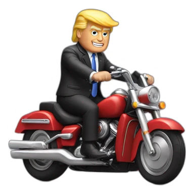 Donald trump on a motorbike sticker