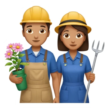 Couple, she is a housekeeper and him is a gardener/maintenance sticker