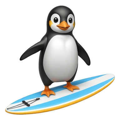 pingüino tambla de surf sticker