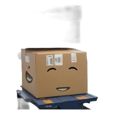 boxes are placed in the truck before the flight sticker