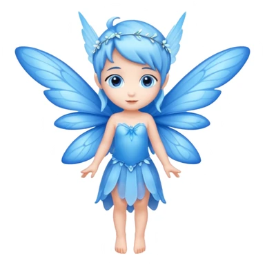 full body of little blue fairy sticker