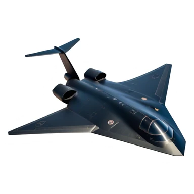 B-2 Spirit bomber - Northrop B-2 (Model Year: 2021) (Iconic colour: Stealth black) - A sleek, stealth bomber with smooth, angular contours and a matte jet-black finish. Emphasize a futuristic, minimalist design with a seamless fuselage, low-profile wings, and an overall intimidating stealth aesthetic. sticker