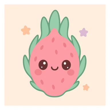 smiling face dragon fruit kawaii style sticker