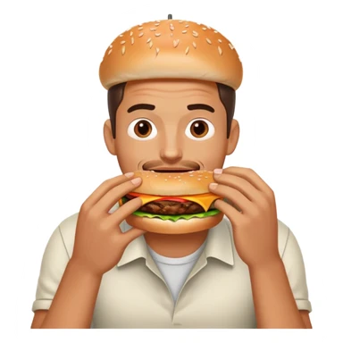 Men eating Burger sticker