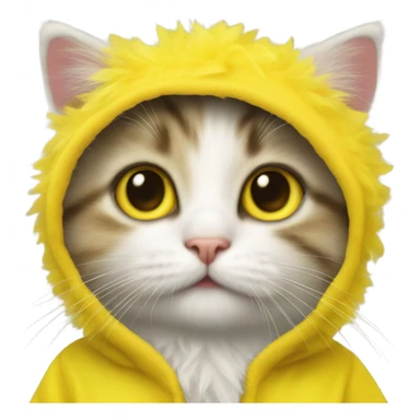 A kitten wearing a duck costume sticker