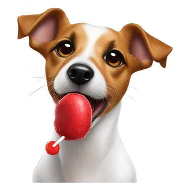 Jack Russell Terrier Licking Chupa Chups sticker