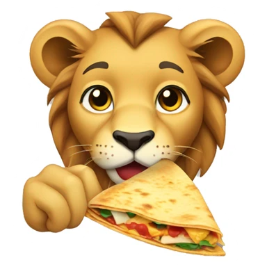 Lion Eating quesadilla sticker