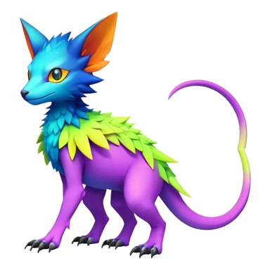  colorful modern Fakémon-Digimon-Trico-Vernid-creature (full body) sticker