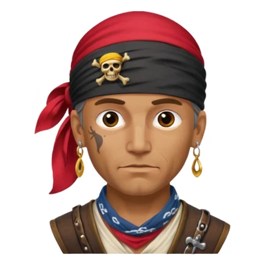 Belted pirate man with earring
 sticker