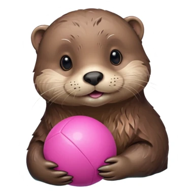 otter with pinkball and water sticker