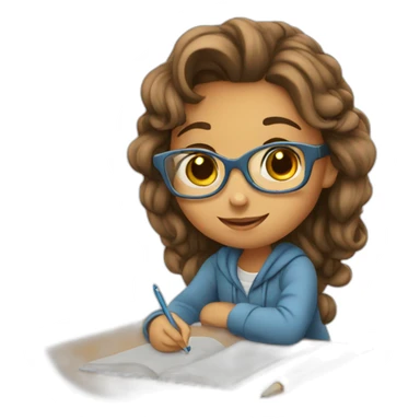GIRL STUDYING CUTE sticker