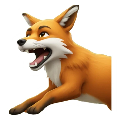 The fox jumped over the dog to get through the fence sticker
