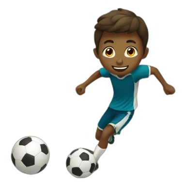 Boy playing soccer on a dirt field sticker