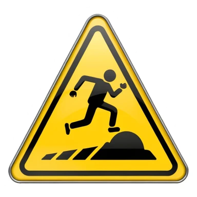 slippery road sign sticker