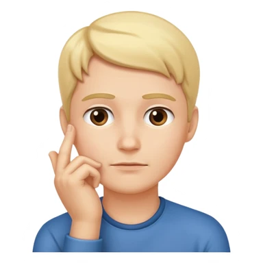 one hand on chin thinking gesture sticker