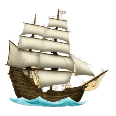 mayflower ship going full sails sticker