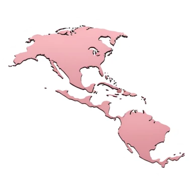 Caribbean map silhouette in very light pastel pink, minimal background sticker