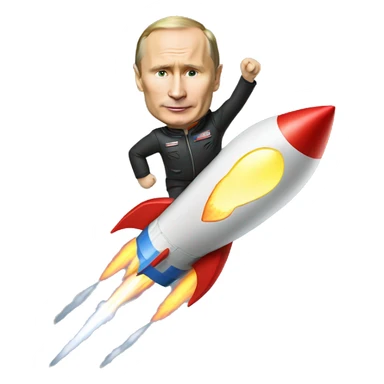 putin riding a rocket sticker
