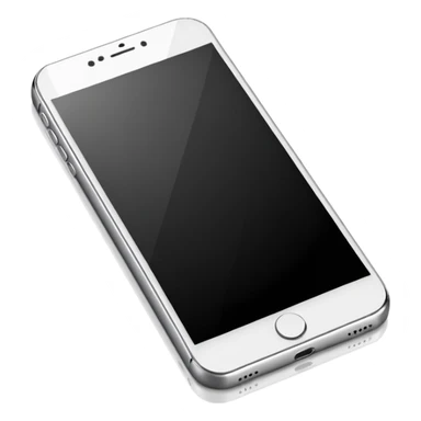 smartphone flat from above, blank screen, subtle reflection, emoji style sticker