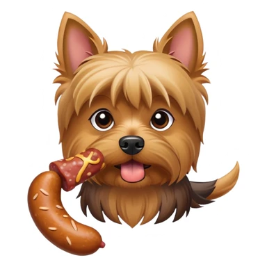 Yorkshire Terrier Eats Sausage, Angrily sticker
