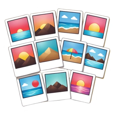 board with 8 polaroid photo sticker