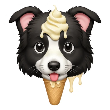 um border collie tomando sorvete sticker