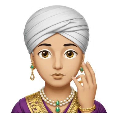 A Sultan shushing while his eyes are white sticker