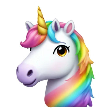 Kawaii Unicorn with a rainbow sticker