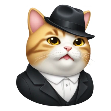 Mafia cute chubby cat sticker