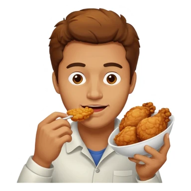 man eating chicken sticker