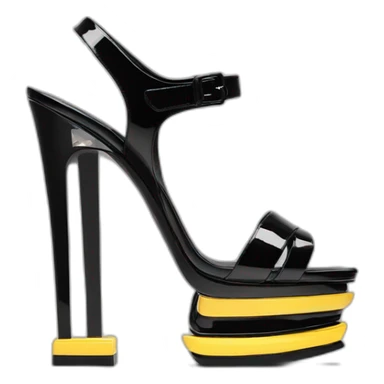 Ysl TRIBUTE PLATFORM SANDAL black PATENT LEATHER sticker