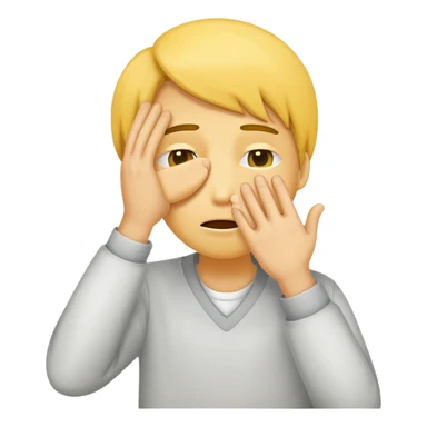 Yellow face embarrassed with hand slightly covering eyes sticker