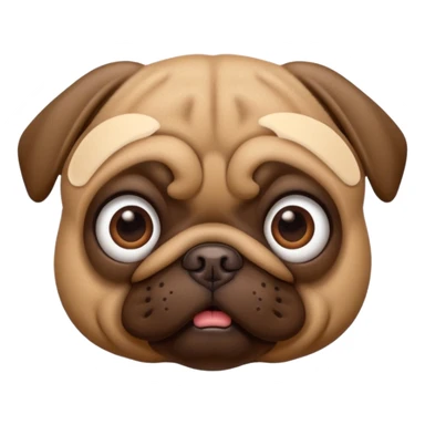 Brown Pug dog I'd like a 3D emoji sticker