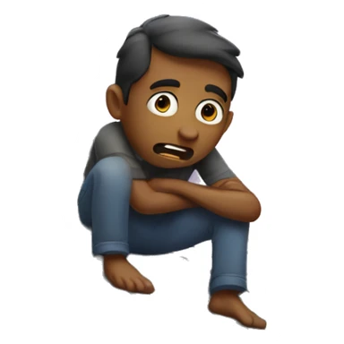 Scared man on roof sticker