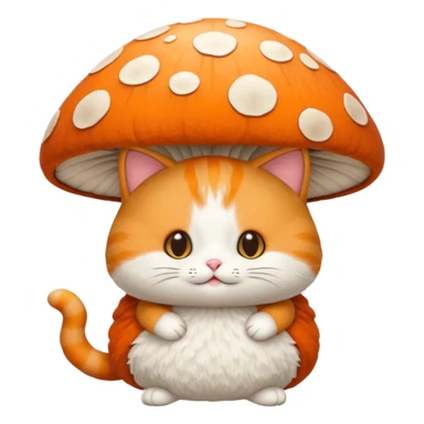 Cat in mushroom costume sticker