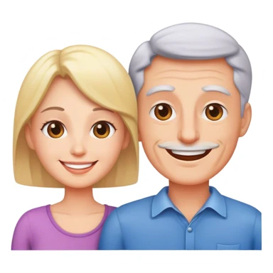 Mom and Dad smiling sticker