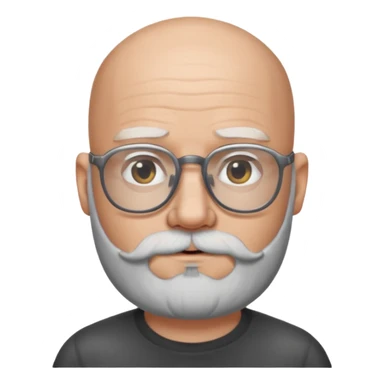 Bald man with salt and pepper beard and glasses sticker