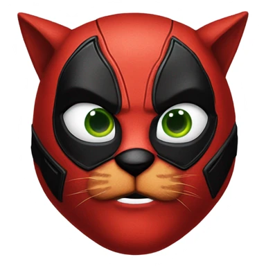Big Red cat with Deadpool outfit sticker