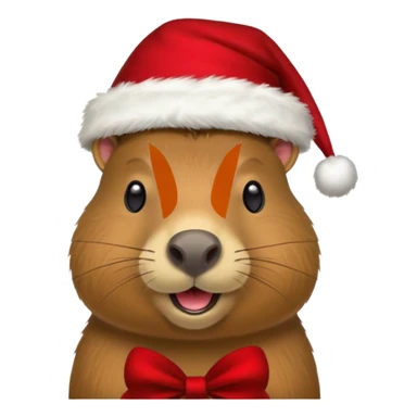 Capybara con gorrito de navidad sticker