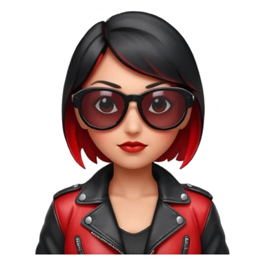 a badass ladybug with sunglasses and a leather jacket sticker