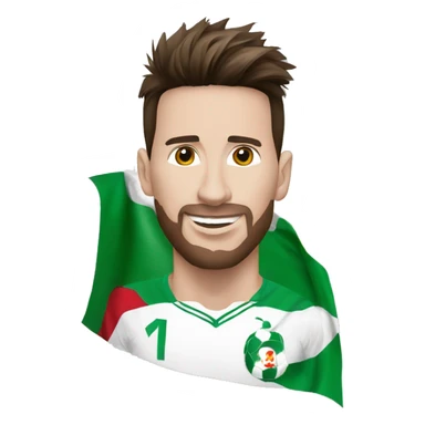 Messi avec le drapeau de l’algerie sticker