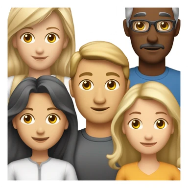 Family: Mann (29 Jahre, braune Haare), Frau (27 Jahre, blonde Haare), Mädchen (3 Jahre, hellbraun), Junge(1 Jahr, blonde Haare) sticker