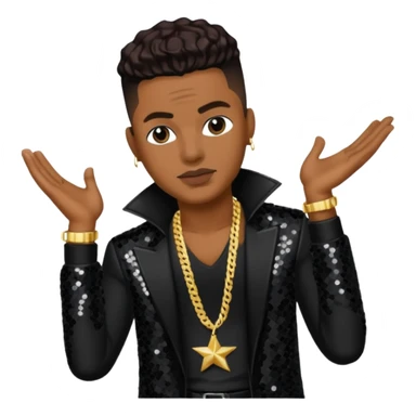 Donald DeVante Swing DeGrate from Jodeci/K-Ci & JoJo with dark brown, black sequin outfit sticker