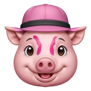 pig wear hat sticker
